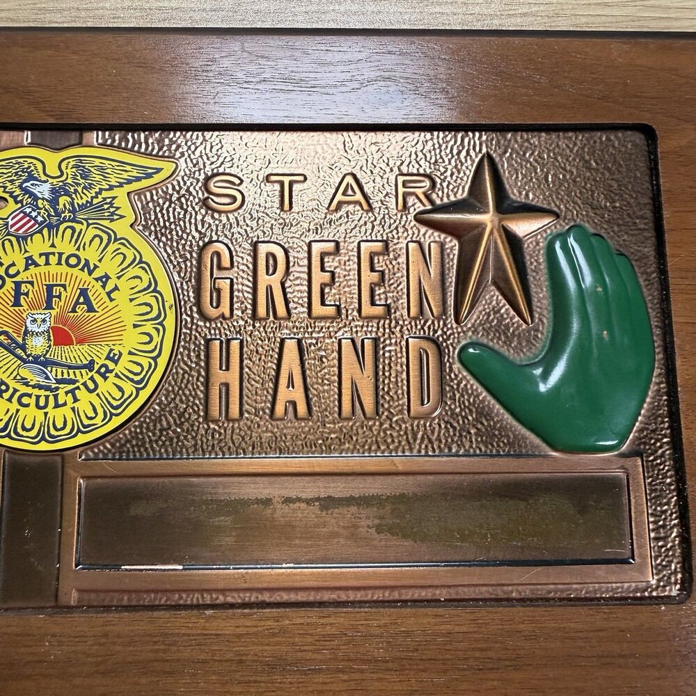 Vintage FFA Star Greenhand Wood Award Plaque Unengraved Blank Bruce Fox Indiana